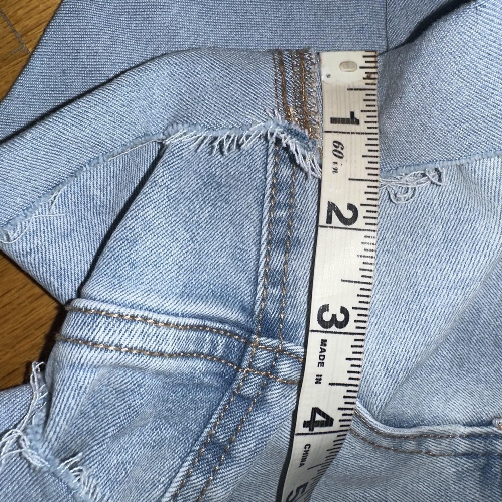 Frye Denim‎ Cut Off Shorts 6/28 Blue Light Wash Stretch High Rise Casual Summer - Picture 10 of 11